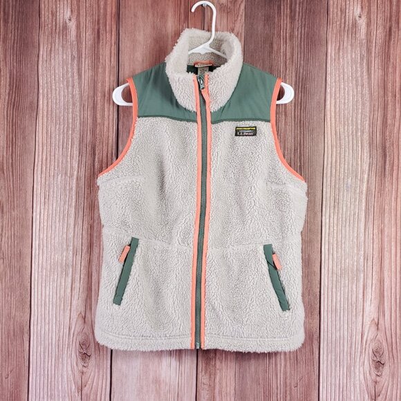 L.L. Bean Jackets & Blazers - *FLAW* LL Bean Beans Sherpa Fleece Vest Womens Medium Regular Full Zip 519066